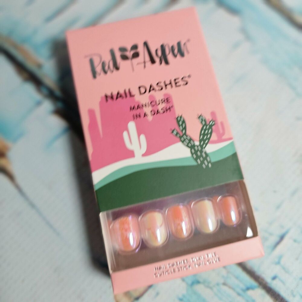Red Aspen Desert Vibes Kimberly Nail Dashes Short Square Press On Nails New